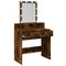 vidaXL Dressing Table with LED Smoked Oak 80x41x144.5 cm