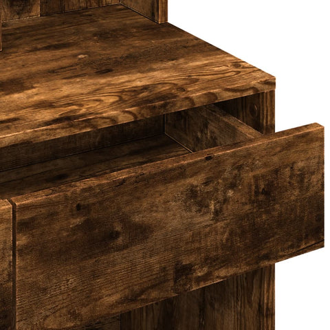 vidaXL Dressing Table with LED Smoked Oak 80x41x144.5 cm