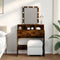 vidaXL Dressing Table with LED Smoked Oak 80x41x144.5 cm