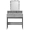 vidaXL Dressing Table with LED Grey Sonoma 80x41x144.5 cm