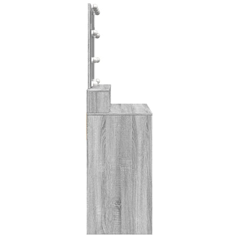vidaXL Dressing Table with LED Grey Sonoma 80x41x144.5 cm