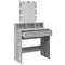 vidaXL Dressing Table with LED Grey Sonoma 80x41x144.5 cm