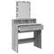 vidaXL Dressing Table with LED Grey Sonoma 80x41x144.5 cm