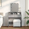 vidaXL Dressing Table with LED Grey Sonoma 80x41x144.5 cm