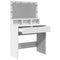 vidaXL Dressing Table with LED White 80x41x134.5 cm