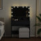 vidaXL Dressing Table with LED Black 80x41x134.5 cm