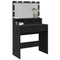 vidaXL Dressing Table with LED Black 80x41x134.5 cm