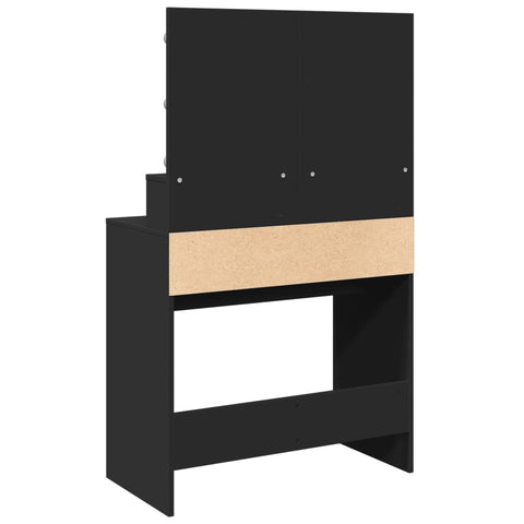 vidaXL Dressing Table with LED Black 80x41x134.5 cm