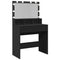 vidaXL Dressing Table with LED Black 80x41x134.5 cm