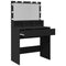 vidaXL Dressing Table with LED Black 80x41x134.5 cm