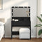 vidaXL Dressing Table with LED Black 80x41x134.5 cm