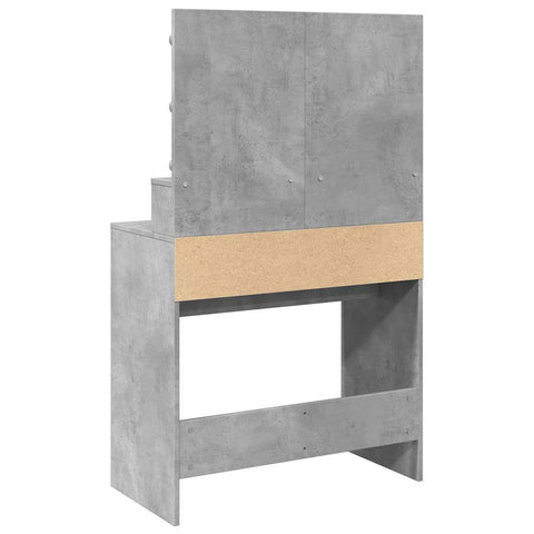 vidaXL Dressing Table with LED Concrete Grey 80x41x134.5 cm