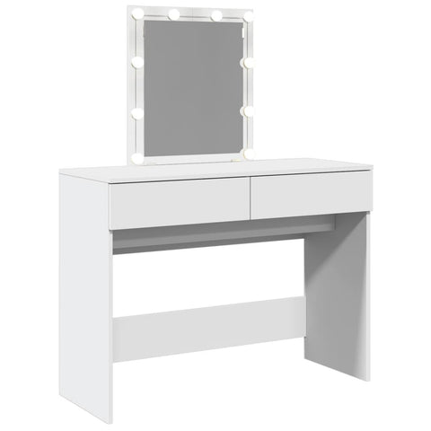 vidaXL Dressing Table with LED White 100x40x130 cm