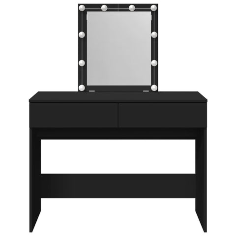 vidaXL Dressing Table with LED Black 100x40x130 cm