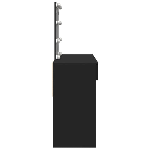 vidaXL Dressing Table with LED Black 100x40x130 cm