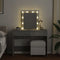 vidaXL Dressing Table with LED Concrete Grey 100x40x130 cm