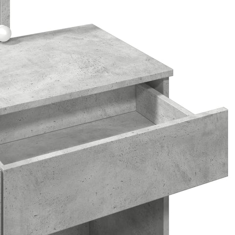 vidaXL Dressing Table with LED Concrete Grey 100x40x130 cm