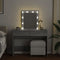 vidaXL Dressing Table with LED Grey Sonoma 100x40x130 cm