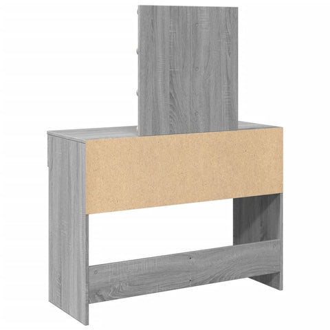 vidaXL Dressing Table with LED Grey Sonoma 100x40x130 cm