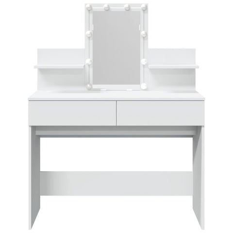 vidaXL Dressing Table with LED White 100x40x130 cm