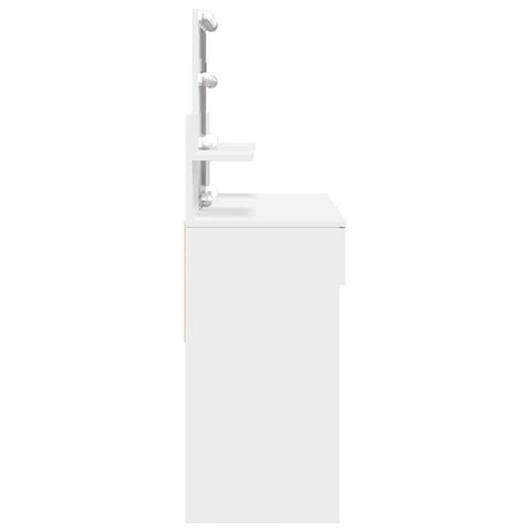 vidaXL Dressing Table with LED White 100x40x130 cm