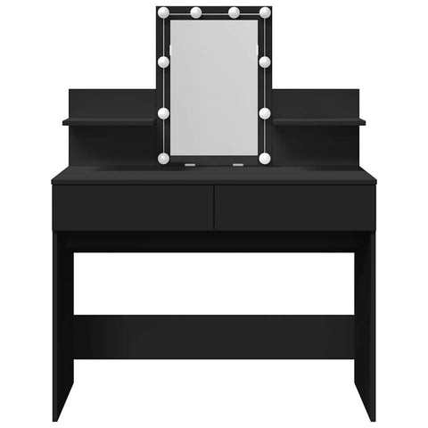 vidaXL Dressing Table with LED Black 100x40x130 cm