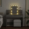 vidaXL Dressing Table with LED Grey Sonoma 100x40x130 cm