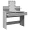vidaXL Dressing Table with LED Grey Sonoma 100x40x130 cm