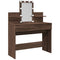 vidaXL Dressing Table with LED Brown Oak 100x40x130 cm