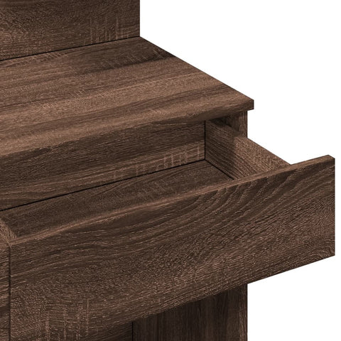 vidaXL Dressing Table with LED Brown Oak 100x40x130 cm