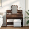 vidaXL Dressing Table with LED Brown Oak 100x40x130 cm