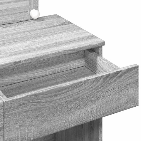 vidaXL Dressing Table with LED Grey Sonoma 100x40x120 cm