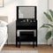 vidaXL Dressing Table and Stool Black 60x40x113.5 cm