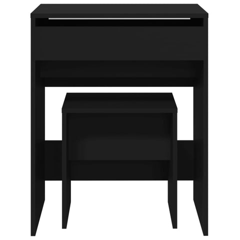 vidaXL Dressing Table and Stool Black 60x40x113.5 cm