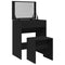 vidaXL Dressing Table and Stool Black 60x40x113.5 cm