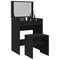 vidaXL Dressing Table and Stool Black 60x40x113.5 cm
