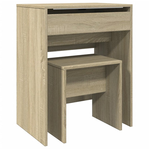 vidaXL Dressing Table and Stool Sonoma Oak 60x40x113.5 cm