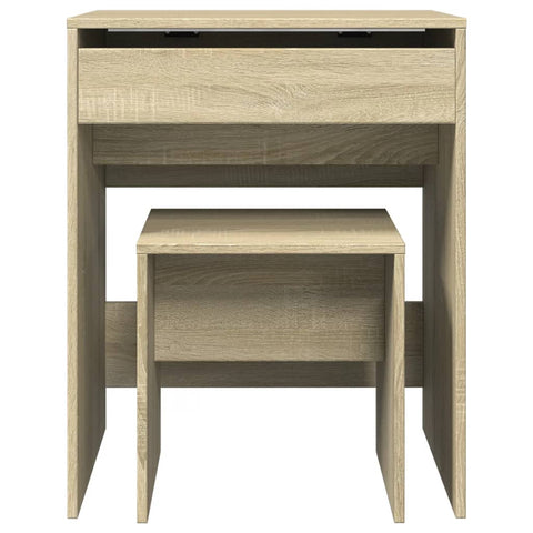 vidaXL Dressing Table and Stool Sonoma Oak 60x40x113.5 cm