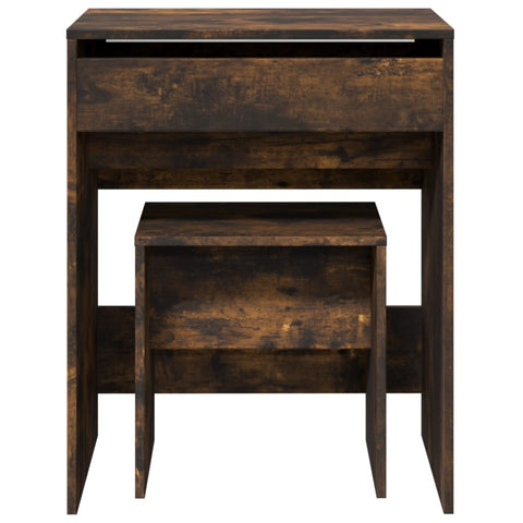 vidaXL Dressing Table and Stool Smoked Oak 60x40x113.5 cm
