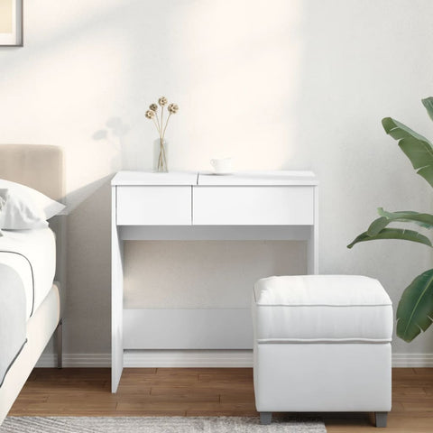 vidaXL Dressing Table with Mirror White 73x46.5x120 cm