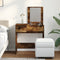 vidaXL Dressing Table with Mirror Smoked Oak 73x46.5x120 cm