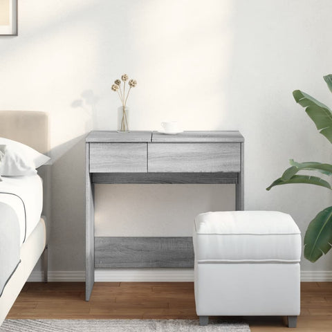 vidaXL Dressing Table with Mirror Grey Sonoma 73x46.5x120 cm