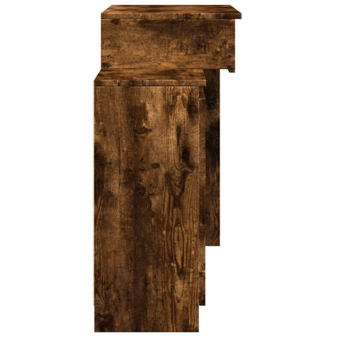 vidaXL Dressing Table with LED Smoked Oak 115x37x110.5 cm