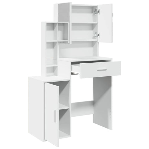 vidaXL Dressing Table with Cabinet White 80x35x132 cm