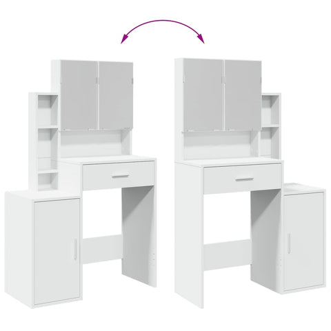 vidaXL Dressing Table with Cabinet White 80x35x132 cm