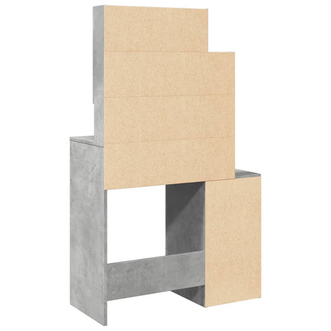 vidaXL Dressing Table with Cabinet Concrete Grey 80x35x132 cm