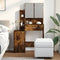 vidaXL Dressing Table with Cabinet Smoked Oak 80x35x132 cm