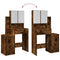 vidaXL Dressing Table with Cabinet Smoked Oak 80x35x132 cm