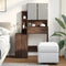 vidaXL Dressing Table with Cabinet Brown Oak 80x35x132 cm