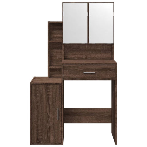 vidaXL Dressing Table with Cabinet Brown Oak 80x35x132 cm
